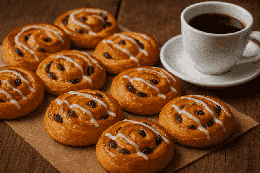 Panini al caffè con uvetta