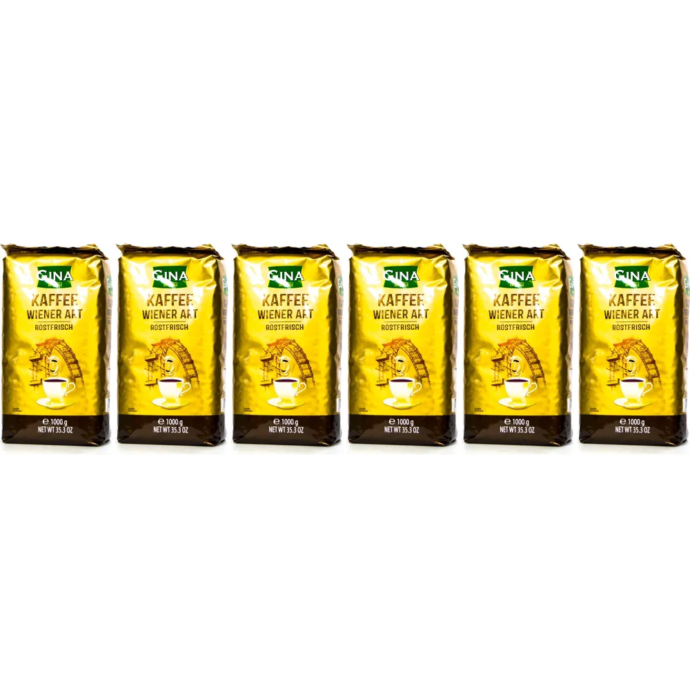 Gina Wiener Kaffee - chicchi di caffè - 6 x 1 chilo