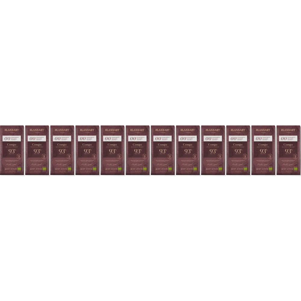 Blanxart - Congo 0,0% zuccheri aggiunti - 12 x 93% cioccolato fondente (Biologico)