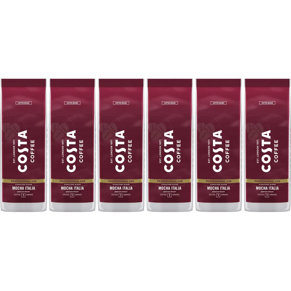 Costa Coffee Professional Mocha Italia Tostatura Media - chicchi di caffè - 6 x 1 kg