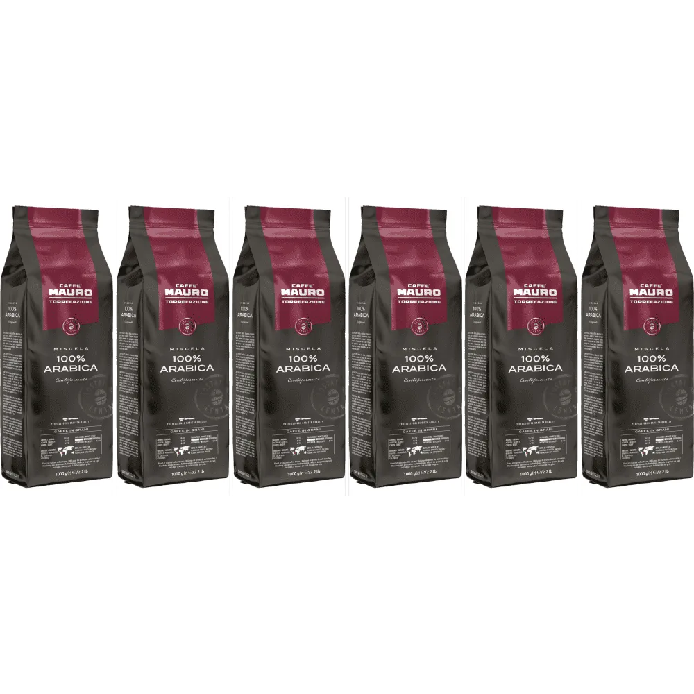 Caffè Mauro 100% Arabica Centopercento - chicchi di caffè - 6 x 1 kg