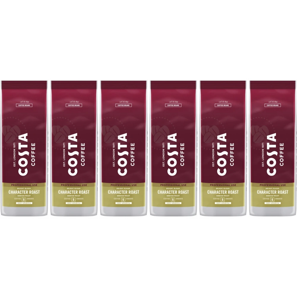 Costa Coffee Character Bright Blend Medium Roast - chicchi di caffè - 6 x 1 kg