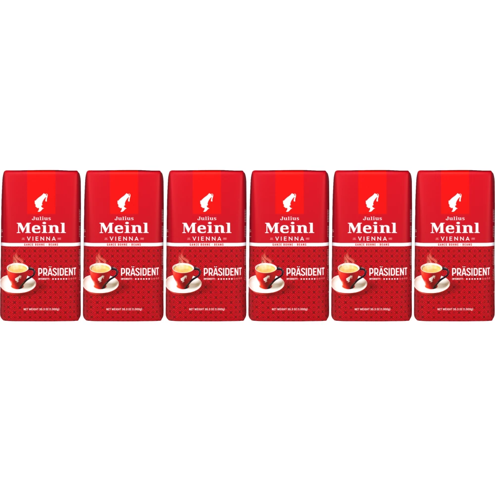 Julius Meinl Präsident - caffè in grani - 6 x 1 kg