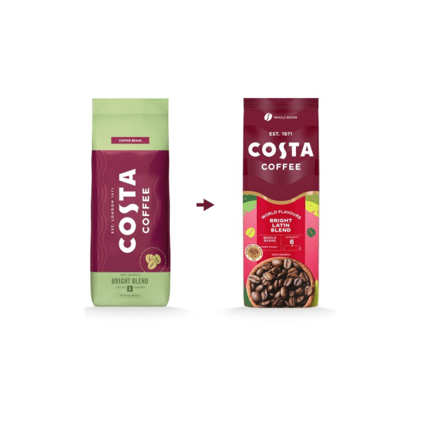 Costa Coffee Bright Blend - chicchi di caffè - 1 chilo