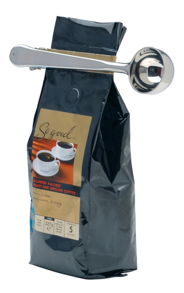 La Cafetière - Cucchiaio dosatore per caffè e clip per sacchetto - Acciaio inox