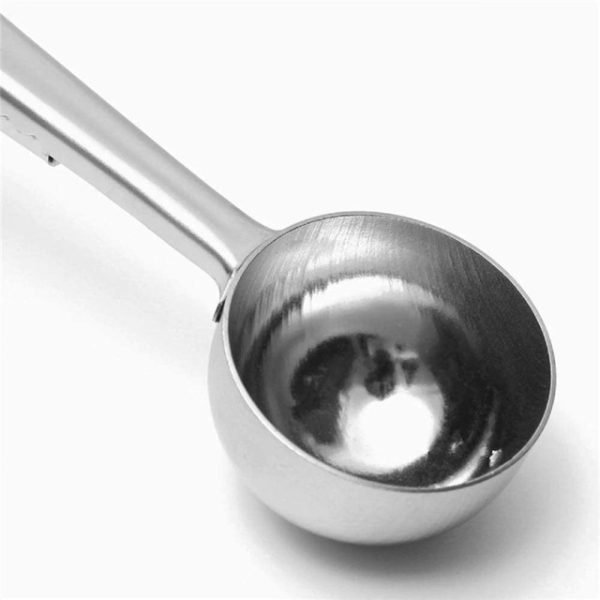 La Cafetière - Cucchiaio dosatore per caffè e clip per sacchetto - Acciaio inox