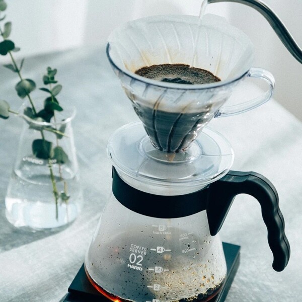 Hario V60 - Macinacaffè, caraffa per caffè, filtri per caffè & misurino - Set completo