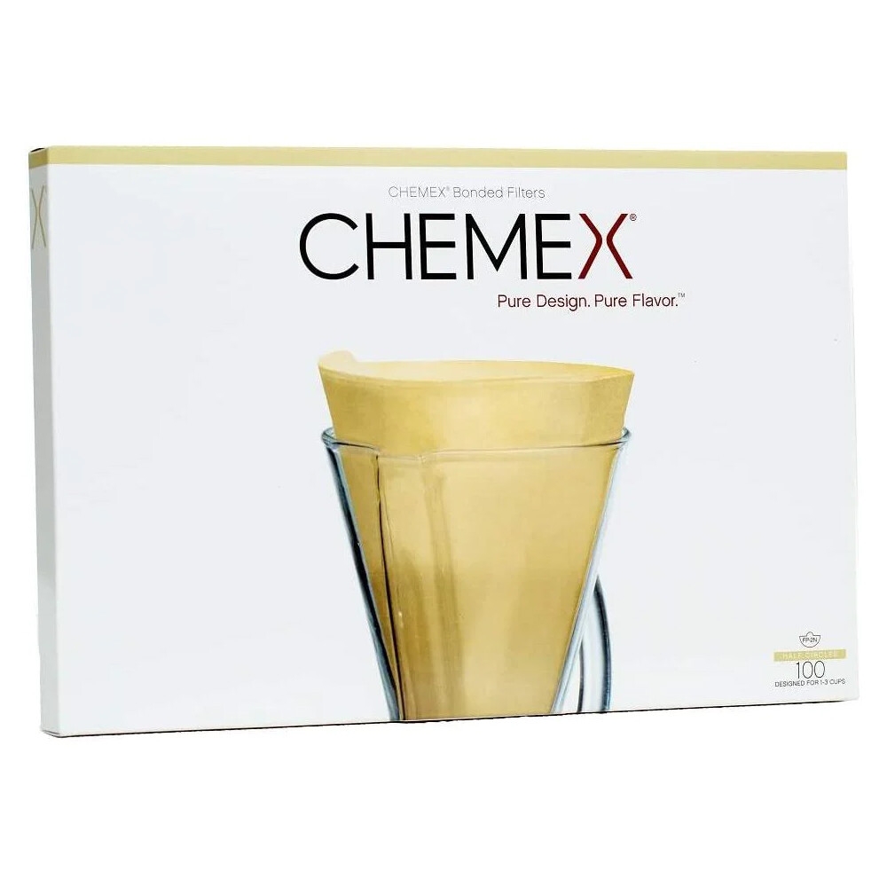 Filtri per caffè Chemex 3 tazze - FP-2N Bonded (non piegati, non sbiancati) - 100 pezzi