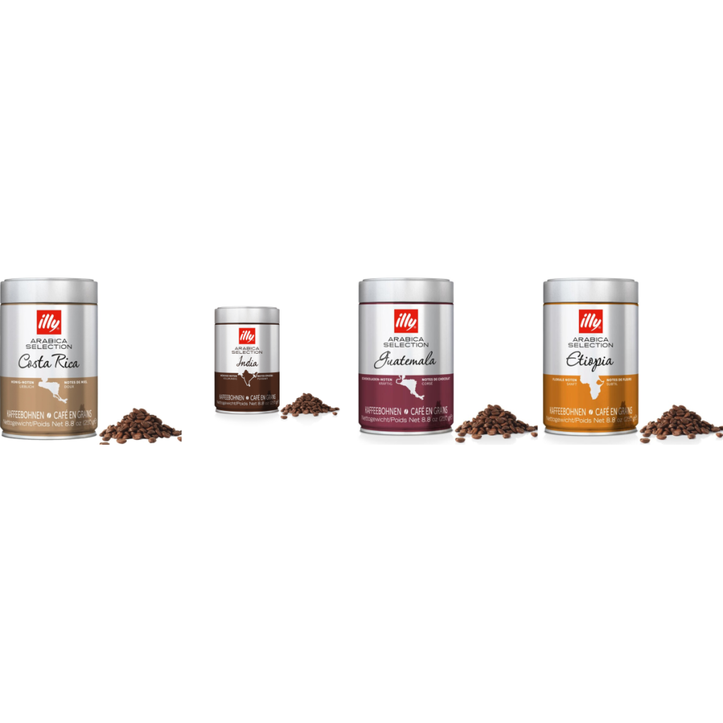illy Confezione Degustazione Arabica - caffè in grani - 4 x 250 grammi