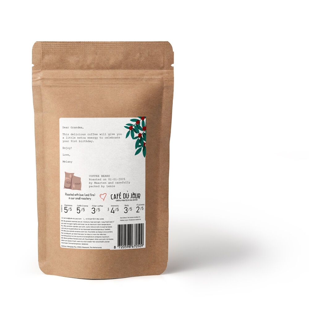 Sacchetto di caffè con la tua etichetta personalizzata