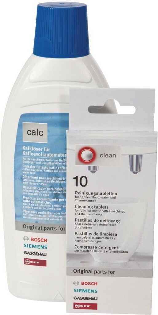 Kit di manutenzione per macchina da caffè Siemens / Bosch - 10 compresse / 500 ml di decalcificante