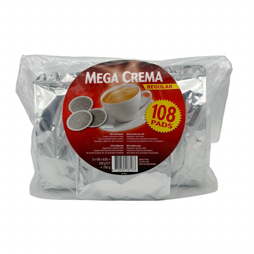Mega Crema Regular - cialde di caffè - 108 pezzi