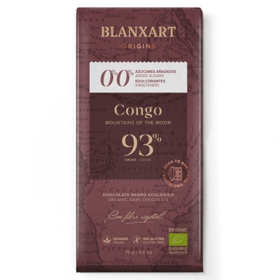 Blanxart - Congo 0,0% zuccheri aggiunti - 93% cioccolato fondente (Biologico)