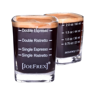 Bicchiere per espresso JoeFrex - con marcature per l'impostazione della macchina - 1 pezzo