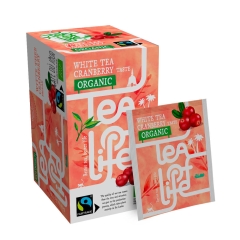 Tè bianco al mirtillo rosso - Biologico ed equosolidale - Tea of Life - 25 bustine di tè