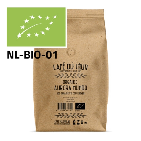 Aurora Mundo, chicchi di caffè biologici, 500 grammi