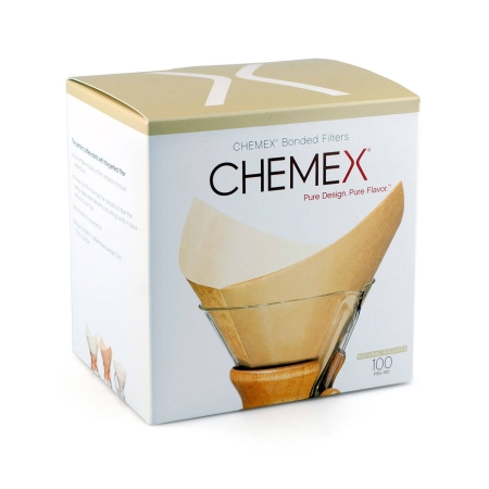 Filtri per caffè Chemex - FSU-100 Bonded (piegati) & naturali - 100 pezzi