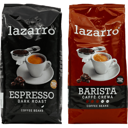 Lazarro Duo Chicchi - Dark Roast & Caffè Crema 2 x 1 kilo