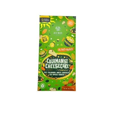 Auro - Cheesecake al Calamansi - Alternativa vegetale al cioccolato bianco 34%
