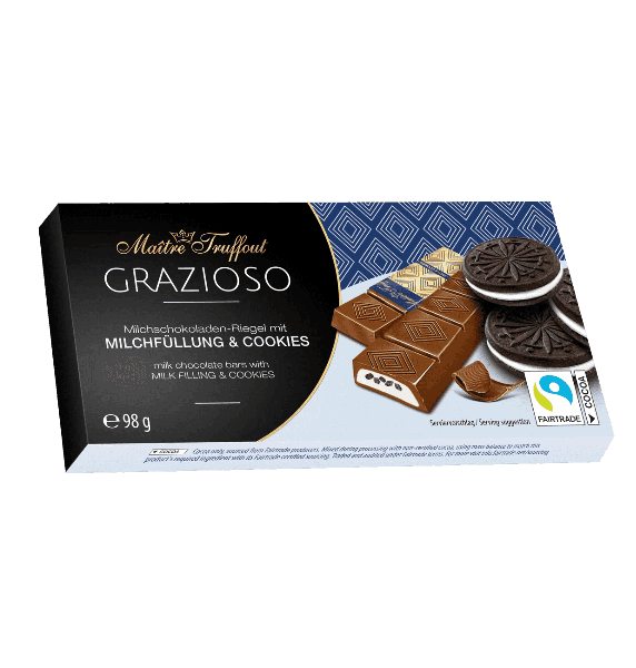 Chocolade met crème & cookies vulling - Melkchocolade - 100 gram