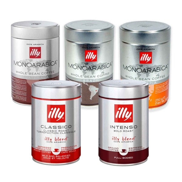 Illy koffiebonen proefpakket 5 x 250 gram