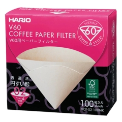 Filtri per caffè Hario V60 - misura 02, colore marrone (VCF-02-100MK) in confezione - 100 pezzi