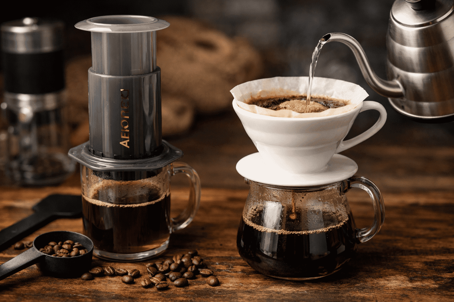 Qual è la differenza tra Aeropress e V60?